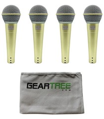 Barton B508A The Gold Standard Dynamic Vocal Microphone, 4-Pack w/ Polish Cloth