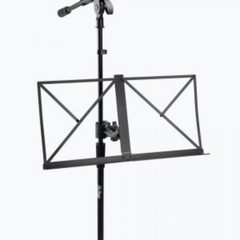 Clamp-On Mic Stand Sheet Music Bookplate + Elliptical Vocal Microphone Clip