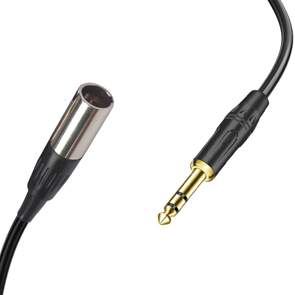 3-Pin Mini XLR Male to 1/4″ TRS Balanced Lavalier Microphone Interconnect Cable
