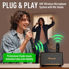 UHF Wireless Microphone System,Transmitter and Receiver XLR Adapter for Dynam…