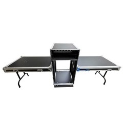 Three-door aviation case w/ mixer stand none shockproof Movable Rack for Studio