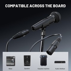 Dynamic Vocal Microphone, Cardioid Microphone with ON/Off Switch, 16.4 ft XLR