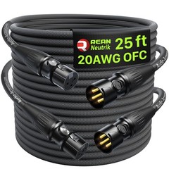 XLR Cables 25ft 2 Pack, 20 AWG, Kevlar-Reinforced Nylon Braided Microphone Ca…