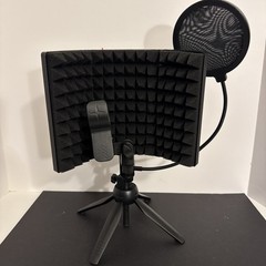 Microphone Stand w/ Sound Muffler and Filter. Amazon Basics Adj Height And Boom