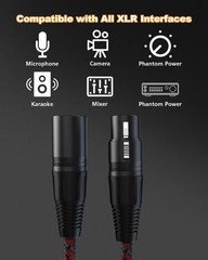 XLR Cables 2ft, 2-Pack Male to Female Microphone Patch Cords for DMX512