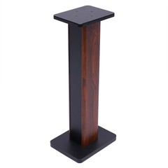 28″ Wood Speaker Stands 1 Pair Yellow Sandalwood/Black Walnut for HiFi Bookshelf