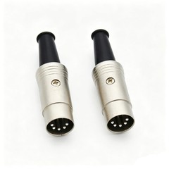 4PCS 5 Pin DIN MIDI Male Connector Heavy Duty Metal Solder Plug for Audio Cable