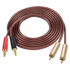 MEIRIYFA 2RCA Plugs to 2 Banana Speaker Wire, Dual Plug Black