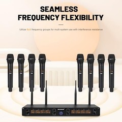 MELONARE 8-Channel Wireless Microphone System UHF