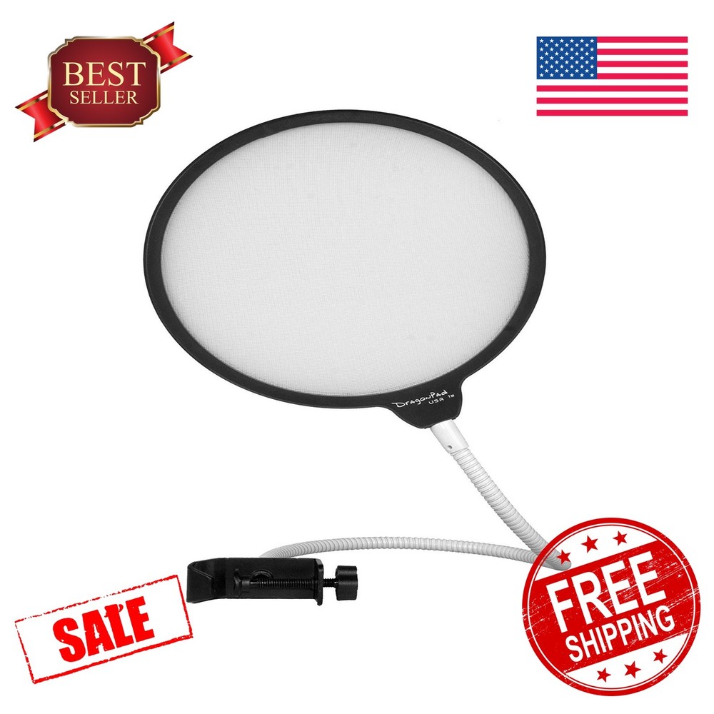 Enabled 6″ Mic Pop Filter Black/White Clamp