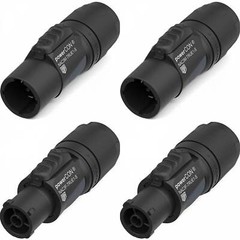 2 EACH NEUTRIK NAC3M-TRUE1-S & NAC3F-TRUE1-S 20A Power IN/OUT Cable End