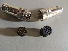 1 set 15-Pin Din / Male Female Metal Body Solder Type Connector