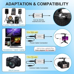 UHF Wireless Headset Lavalier Microphone Bodypack Transmitter 1/4 Inch Output