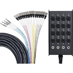 Livewire Advantage 16×4 Snake with XLR/TRS inputs and TRS Returns 50 ft. Black