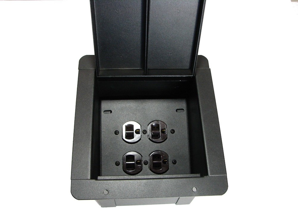 PROCRAFT FPML-2DUP-BK – Recessed Stage Pocket / Floor Box loaded w/ 2 AC Duplex
