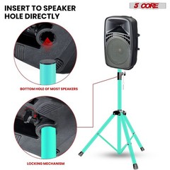 5 Core Speaker Stand Pair Adjustable 4.5Ft PA DJ Tripod Heavy Duty w 35mm Mount