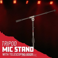 Gator Frameworks Tripod Mic Stand with Telescoping Boom