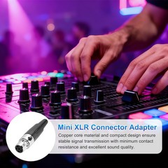 4PCS 5 Pin Female Mini XLR Connector, Mini XLR Jack Adapter Plug, Black
