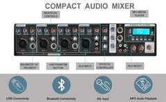 PRORECK 1600W Powered Mixer with 10 inch Passive PA Speakers Stage Live Sound