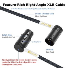 Rotatable Right-Angle XLR Cable, Adjustable-Angle Low-Profile XLR Microphone …