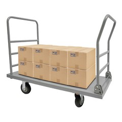 2000lbs Steel Platform Truck 48x24x36″ Hand Push Flat Cart 2 Casters w/ Brake US