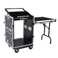 PRORECK 14U Rack Case With Slant Mixer Top, 20“ Depth, Plywood 14U space