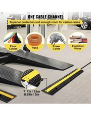 VEVOR 1-Channel Rubber Cable Protector Ramps 22046 lbs. Loading Cable (4-Pieces)
