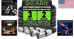 Balanced Shielded XLR Cables 3ft – High-Speed Copper Mic Cords for Sound Systems