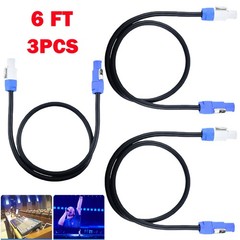 3Pcs 6ft 16AWG Stage Lighting Fixture For PowerCon Power-Through Blue Cables HOT