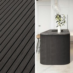 Peel & Stick Acoustic Wood Slat Wall Panels Sound Absorbing 3D Decorative Tiles