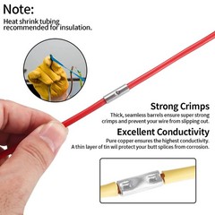 woshilaoDS 120 Pcs Non Insulated Butt Connectors, Uninsulated Splice…