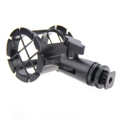CAMVATE Mic Shock Mount Holder with Cold Shoe Adapter for Shotguns Microphone