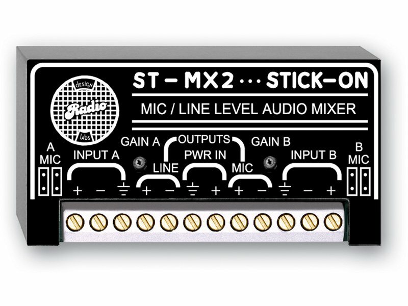 RDL STMX2 2 Mic or Line Input Mixer, Mic and Line Out