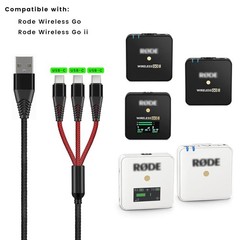 4ft 3-in-1 USB C Cable for Fast Charging Rode Wireless Go II – Durable Design