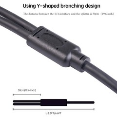 TRS 1/4 In to XLR Cable XLR 3Pin Male to Dual- Quarter Inch Male XLR to 6.35mm