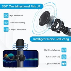 2 Pack Mini Wireless Microphone Type C for Android Phone USB C for Android/Apple