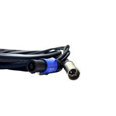 LASE 15 Ft (4.5M) Siamese PowerCon AC & XLR Audio Combo Cable (Powered Speakers)
