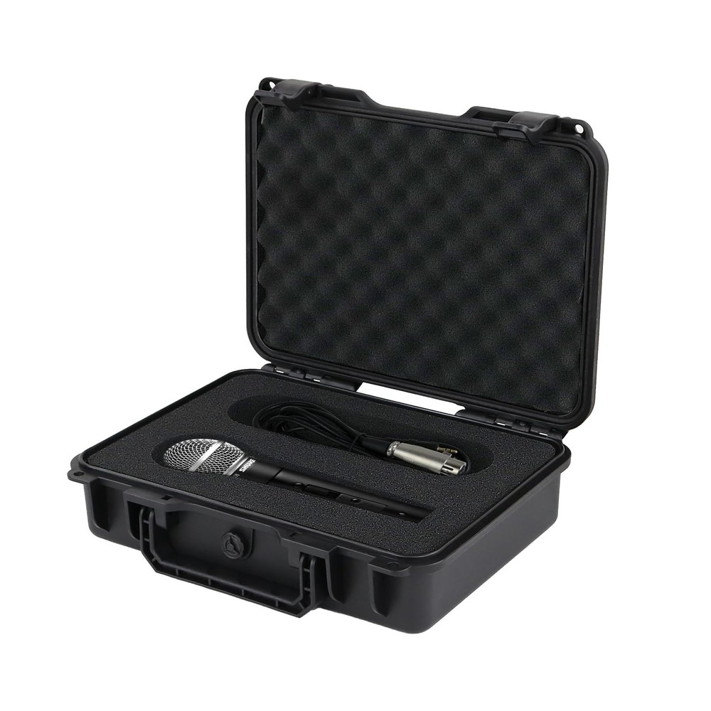 Microphone Storage Case 8×7.7×2.9in Waterproof Pre-Cut Foam for Shure SM58