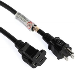Hosa PWX-408 14-gauge NEMA 5-15P to NEMA 5-15R Power Extension Cord – 8 foot