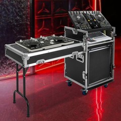 12U PA DJ Rack / Road Case Slant Mixer Top Rack with DJ Table Tops 661 lbs Load