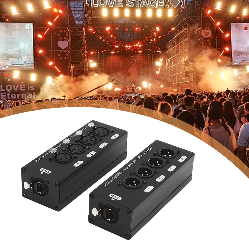 1Pair 4 Channel XLR Male Female Adapter to Single Ethercon Cable, Snake Extender