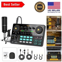 Compact Podcast Mixer Set with 3.5mm Microphone for Effortless Live Streaming