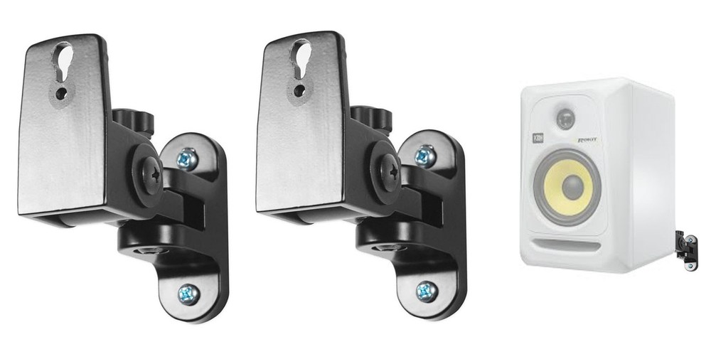 (2) Hidden Wall Mount Swivel Brackets For KRK RP5G3W Studio Monitor Speakers