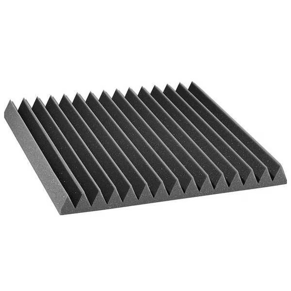 Acoustic Foam, 0.8 NRC, Foam, 24 in W, 24 in L, 2 in Thick, Gray, 12 PK Auralex