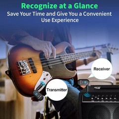 2.4GHz Wireless System for Electric Guitar Bass Violin Receiver Transmitter Set