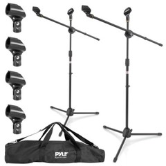 Pyle Tripod Microphone Stand – Adjustable & Extendable (Set of 2) PMKSKT35