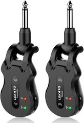 Rechargeable Wireless Guitar Transmitter & Receiver – 24-bit Clear Audio Black