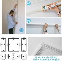 Transform Your Space with 24 Pre-Cut Wall Molding Panels – Stylish & Durable