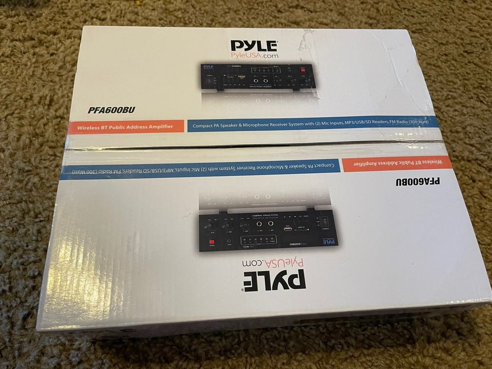 Pyle PFA600BU Wireless Amplifier PA Receiver & Microphone Receiver System