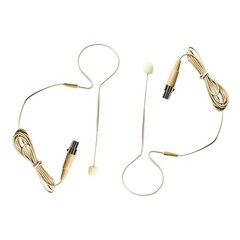2x Beige Single Earhook Headset mini XLR Microphone 4pin For Shure Wireless-TA4F